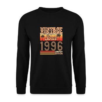 1996. Vintage Born in 1996 Birthday - Unisex Sweatshirt - black - Front - Alina (178cm) & Michal (187cm)