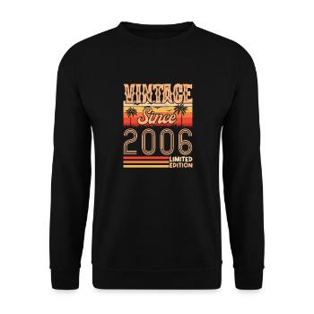 anniversaire 2006. Vintage né en 2006 anniversaire - Sweat-shirt Unisexe - noir - Devant - Alina (178cm) & Michal (187cm)