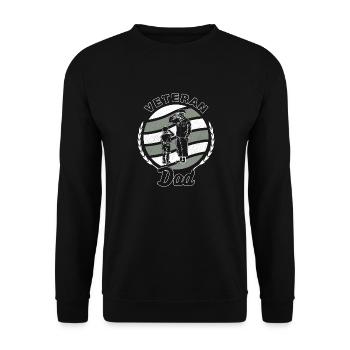 Vétéran Papa Papa Père Enfants Militaire Soldat - Sweat-shirt Unisexe - noir - Devant - Alina (178cm) & Michal (187cm)
