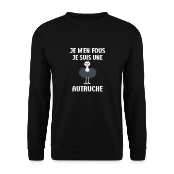 Humour autruche - Sweat-shirt Unisexe - noir - Devant - Alina (178cm) & Michal (187cm)