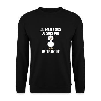Humour autruche - Sweat-shirt Unisexe - noir - Devant - Alina (178cm) & Michal (187cm)