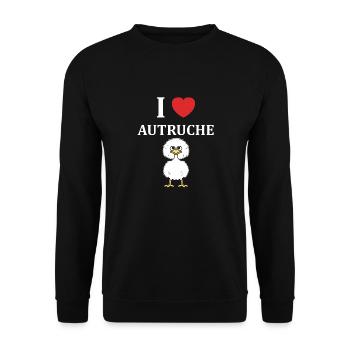 Humour autruche - Sweat-shirt Unisexe - noir - Devant - Alina (178cm) & Michal (187cm)