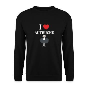 Humour autruche - Sweat-shirt Unisexe - noir - Devant - Alina (178cm) & Michal (187cm)