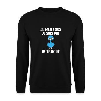 Humour autruche - Sweat-shirt Unisexe - noir - Devant - Alina (178cm) & Michal (187cm)