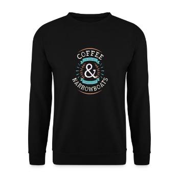Coffee Lovers Narrowboats Canal Barge Boat Life - Unisex Sweatshirt - black - Front - Alina (178cm) & Michal (187cm)