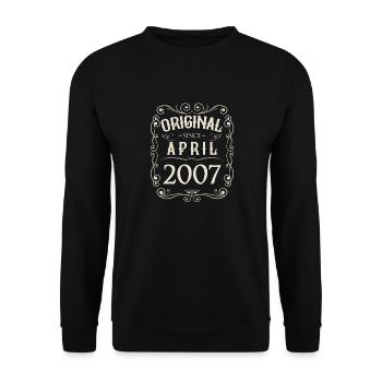 Vintage - Original depuis l'anniversaire d'avril 2007 - Sweat-shirt Unisexe - noir - Devant - Alina (178cm) & Michal (187cm)