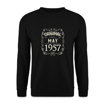 Vintage - Original since Mai 1957 Geburtstag - Unisex Pullover - Schwarz - Vorne - Alina (178cm) & Michal (187cm)