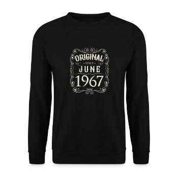 Vintage - Original since Juni 1967 Geburtstag - Unisex Pullover - Schwarz - Vorne - Alina (178cm) & Michal (187cm)