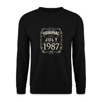 Vintage - Original depuis l'anniversaire de juillet 1987 - Sweat-shirt Unisexe - noir - Devant - Alina (178cm) & Michal (187cm)