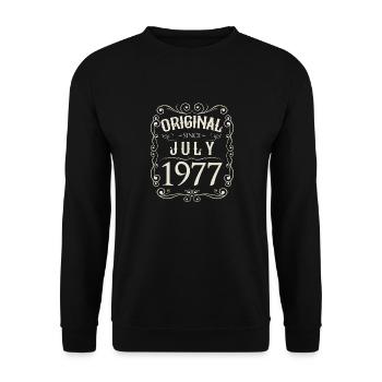 Vintage - Original depuis l'anniversaire de juillet 1977 - Sweat-shirt Unisexe - noir - Devant - Alina (178cm) & Michal (187cm)