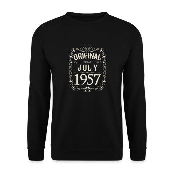 Vintage - Original depuis l'anniversaire de juillet 1957 - Sweat-shirt Unisexe - noir - Devant - Alina (178cm) & Michal (187cm)