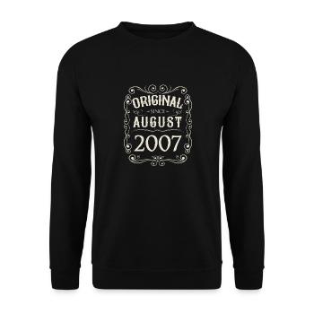 Vintage - Original depuis l'anniversaire d'août 2007 - Sweat-shirt Unisexe - noir - Devant - Alina (178cm) & Michal (187cm)