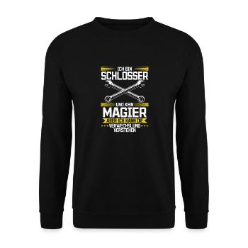 I'm a locksmith and not a magician - Unisex Sweatshirt - black - Front - Alina (178cm) & Michal (187cm)