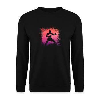 Boxing - Unisex Sweatshirt - black - Front - Alina (178cm) & Michal (187cm)