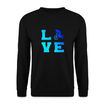 Women's MTB Cycling Cycling Cyclists Men - Unisex Sweatshirt - black - Front - Alina (178cm) & Michal (187cm)