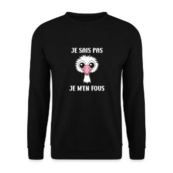 citation humoristique autruche - Sweat-shirt Unisexe - noir - Devant - Alina (178cm) & Michal (187cm)