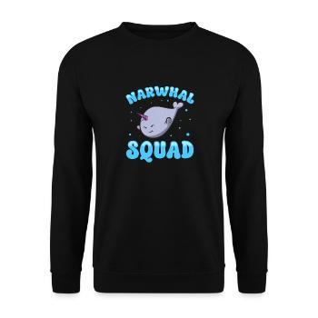 Narwhal Unicorn Whale - Unisex Sweatshirt - black - Front - Alina (178cm) & Michal (187cm)