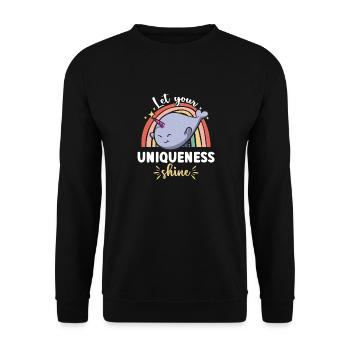 Narwhal Unicorn Whale - Unisex Sweatshirt - black - Front - Alina (178cm) & Michal (187cm)