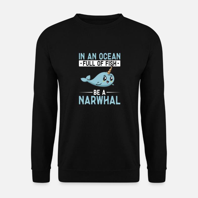 Narwal Einhornwal - Unisex Pullover - Schwarz