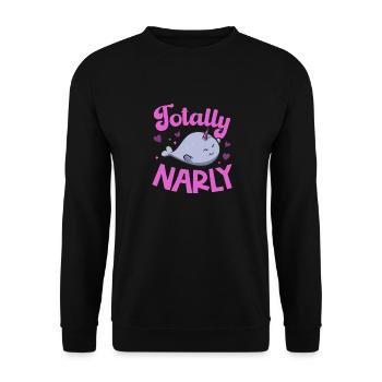Narwhal Unicorn Whale - Unisex Sweatshirt - black - Front - Alina (178cm) & Michal (187cm)