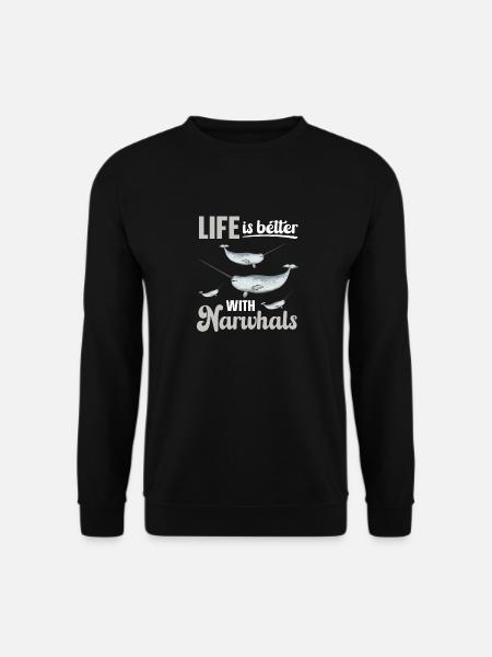 Narwal Einhornwal - Unisex Pullover - Schwarz