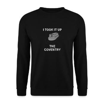 Funny Vintage Narrowboat Canal Barge Boaters Up - Unisex Sweatshirt - black - Front - Alina (178cm) & Michal (187cm)