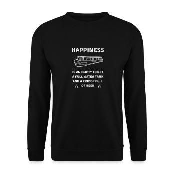 Funny Canal Boating Narrowboat Boat Continuous - Unisex Sweatshirt - black - Front - Alina (178cm) & Michal (187cm)
