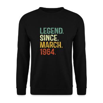 Legend since March 1964 60th Birthday Gifts - Unisex Sweatshirt - black - Front - Alina (178cm) & Michal (187cm)