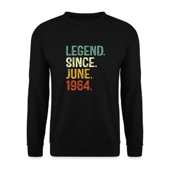 Legend since June 1964 60th Birthday Gifts - Unisex Sweatshirt - black - Front - Alina (178cm) & Michal (187cm)