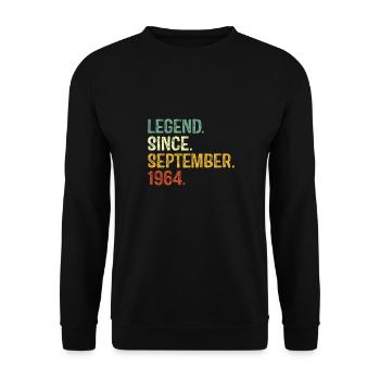 Legend since September 1964 60th Birthday Gifts - Unisex Sweatshirt - black - Front - Alina (178cm) & Michal (187cm)
