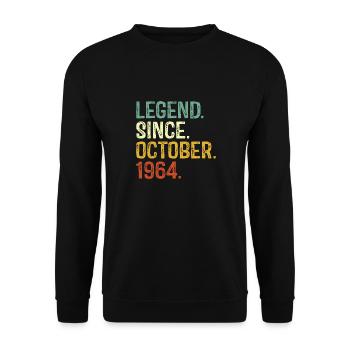 Legend since October 1964 60th Birthday Gifts - Unisex Sweatshirt - black - Front - Alina (178cm) & Michal (187cm)