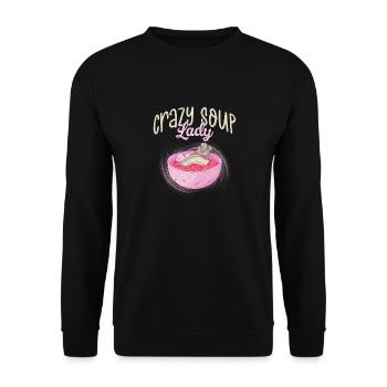 Crazy Soup Lady Meal Food Bowl - Unisex Pullover - Schwarz - Vorne - Alina (178cm) & Michal (187cm)