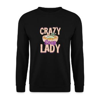 Crazy Soup Lady Bowl Repas Nourriture - Sweat-shirt Unisexe - noir - Devant - Alina (178cm) & Michal (187cm)