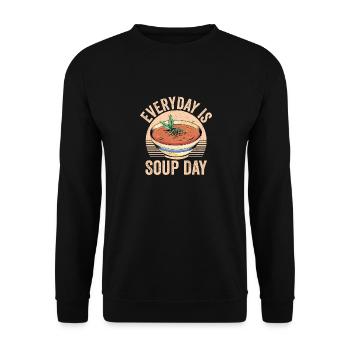 Chaque jour est soupe jour repas bol de nourriture - Sweat-shirt Unisexe - noir - Devant - Alina (178cm) & Michal (187cm)