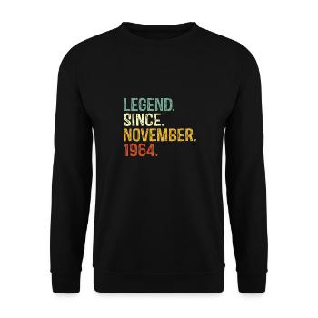 Legend since November 1964 60th Birthday Gifts - Unisex Sweatshirt - black - Front - Alina (178cm) & Michal (187cm)