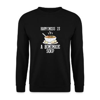 Happiness Is A Homemade Soup Meal Food Bowl - Unisex Sweatshirt - black - Front - Alina (178cm) & Michal (187cm)