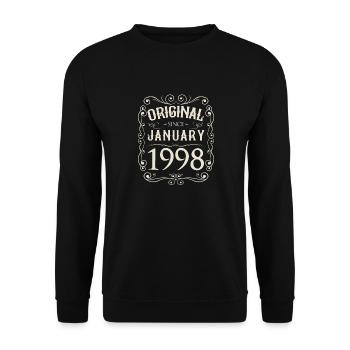Vintage - Original depuis l'anniversaire de janvier 1998 - Sweat-shirt Unisexe - noir - Devant - Alina (178cm) & Michal (187cm)