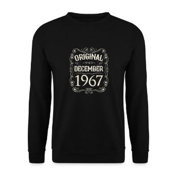 Vintage - Original since Dezember 1967 Geburtstag - Unisex Pullover - Schwarz - Vorne - Alina (178cm) & Michal (187cm)