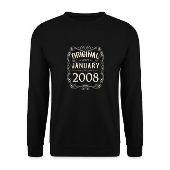 Vintage - Original depuis l'anniversaire de janvier 2008 - Sweat-shirt Unisexe - noir - Devant - Alina (178cm) & Michal (187cm)