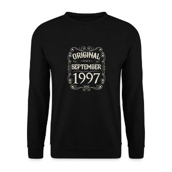 Vintage - Original depuis l'anniversaire de septembre 1997 - Sweat-shirt Unisexe - noir - Devant - Alina (178cm) & Michal (187cm)