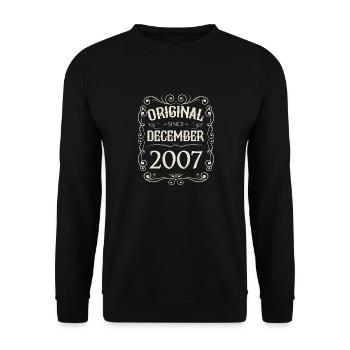 Vintage - Original depuis l'anniversaire de décembre 2007 - Sweat-shirt Unisexe - noir - Devant - Alina (178cm) & Michal (187cm)