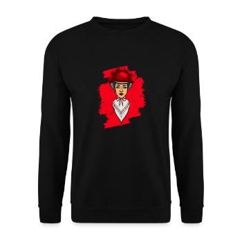 Schwarzwaldmädel Schwarzwald Deutsch Berg - Unisex Pullover - Schwarz - Vorne - Alina (178cm) & Michal (187cm)