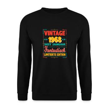 Janvier 1968 Vintage Fantastique 56 Ans Homme - Sweat-shirt Unisexe - noir - Devant - Alina (178cm) & Michal (187cm)