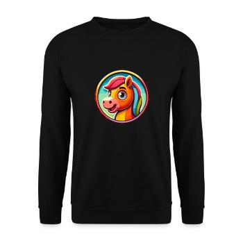 Horse, horse head in comic style - Unisex Sweatshirt - black - Front - Alina (178cm) & Michal (187cm)