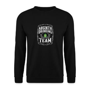 Absinth Drinking Team T-Shirt - Lustiger Alkoholiker - Unisex Pullover - Schwarz - Vorne - Alina (178cm) & Michal (187cm)