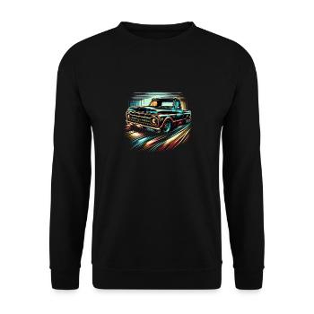 Truck Vintage Old Classic School American Pickup - Unisex Sweatshirt - black - Front - Alina (178cm) & Michal (187cm)