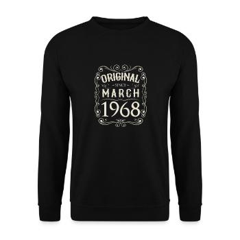 Vintage - Original depuis l'anniversaire de mars 1968 - Sweat-shirt Unisexe - noir - Devant - Alina (178cm) & Michal (187cm)