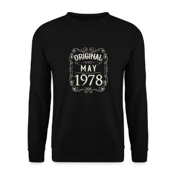 Vintage - Original depuis l'anniversaire de mai 1978 - Sweat-shirt Unisexe - noir - Devant - Alina (178cm) & Michal (187cm)