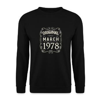 Vintage - Original depuis l'anniversaire de mars 1978 - Sweat-shirt Unisexe - noir - Devant - Alina (178cm) & Michal (187cm)