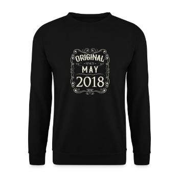 Vintage - Original since May 2018 birthday - Unisex Sweatshirt - black - Front - Alina (178cm) & Michal (187cm)